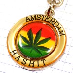 キーホルダー・オランダのアムステルダム葉っぱマリファナ大麻