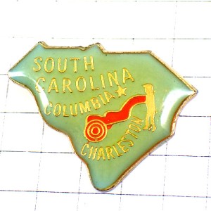 ピンバッジ・サウスカロライナ州アメリカ地図型 USA MAP SOUTH-CAROLINA
