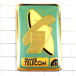 ピンバッジ・フランステレコム電話アンテナ受話器コンピュータ