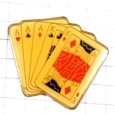 ピンバッジ・フルハウスAエースとキングKポーカーの役ゲーム