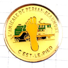 ピンバッジ・鉄道車両と足の裏トレイン TRAIN AMICALE PERSAN FRANCE