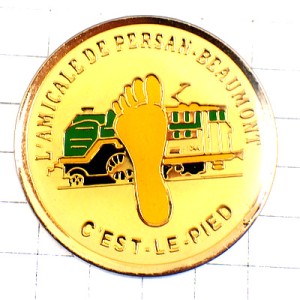 ピンバッジ・鉄道車両と足の裏トレイン TRAIN AMICALE PERSAN FRANCE