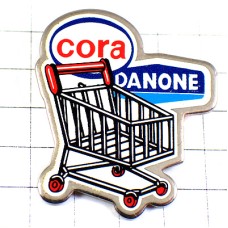 ピンバッジ・コラ買い物かごダノン社スーパーマーケット CART CORA DANONE