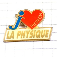 ピンバッジ・赤いハート物理大好き PHYSIQUE PHYSICS PIERRON FRANCE