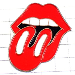 ピンバッジ・ローリングストーンズ唇舌リップ＆タン音楽バンド英国イギリスUK ROLLING-STONES