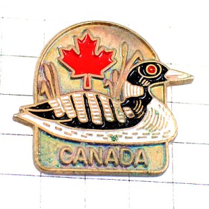 ピンバッジ・カナダの鴨カモ鳥一羽 DUCK CANADA LEAVE