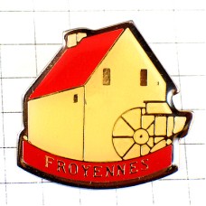 ピンバッジ・赤い屋根の水車小屋