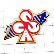 ピンバッジ・走る人の青い影ランナー