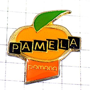 ピンバッジ・フルーツ果物パメラ緑の葉っぱ PAMELA POMONA