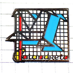 ピンバッジ・方眼紙と折り紙の鳥 CALANDRETO ORIGAMI