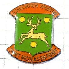 ピンバッジ・トナカイ鹿の紋章サンニコラ SAINT-NICOLAS-EN-FORET FRANCE