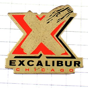 ピンバッジ・アルファベットＸシカゴのナイトクラブ/USA EXCALIBUR NIGHT-CLUB CHICAGO