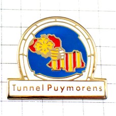 ピンバッジ・フランスとスペイン間のトンネル PUYMORENS TUNNEL FRANCE SPAIN OCCITANIE MAP PYRENEES