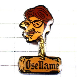 ピンバッジ・ワインの栓と眼鏡のフランス男 OSELLAME BOUCHON FRANCE