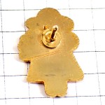 ピンバッジ・花束を持った女の子パピルス黄色いドレス