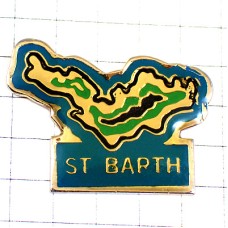 ピンバッジ・サンバルテルミー島の形 ST-BARTH ISLAND MAP CARAIBES
