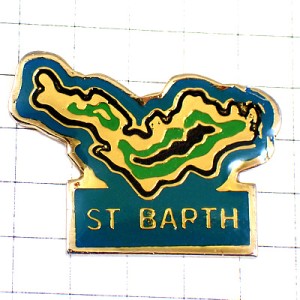 ピンバッジ・サンバルテルミー島の形 ST-BARTH ISLAND MAP CARAIBES