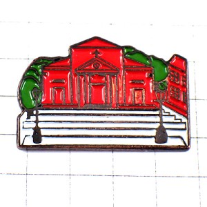 ピンバッジ・前階段のあるカトリック教会