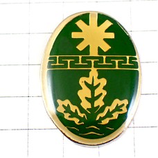 ピンバッジ・太陽と苗グリーン緑