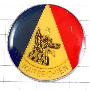 ピンバッジ・警察犬トリコロール国旗 MAITRE-CHIEN POLICE FRANCE