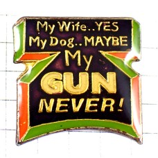 ピンバッジ・英語メッセージ文アメリカ銃の権利 MY-WIFE MY-GUN USA ピンバッジ・英語メッセージ文アメリカ銃の権利 MY-WIFE MY-GUN USA