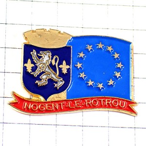 ピンバッジ・ノジャンのライオンと百合の紋章スター星の欧州旗EU欧州連合ヨーロッパ NOGENT-LE-ROTROU FRANCE ピンバッジ・ノジャンのライオンと百合の紋章スター星の欧州旗EU欧州連合ヨーロッパ NOGENT-LE-ROTROU FRANCE