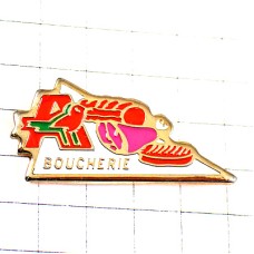 ピンバッジ・ハムお肉屋さんオーションＡ赤い小鳥スーパーマーケット AUCHAN SUPERMARKET FRANCE