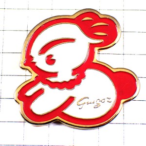 ピンバッジ・ウサギ兎のぬいぐるみ RABBIT GUIGOZ NESTLE SWISS