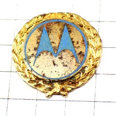 ピンバッジ・モトローラ社ロゴＭブルー青アメリカ/USA MOTOROLA