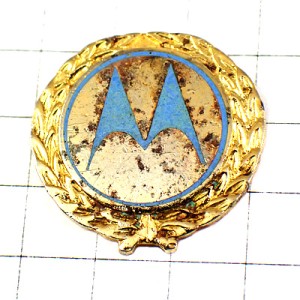 ピンバッジ・モトローラ社ロゴＭブルー青アメリカ/USA MOTOROLA
