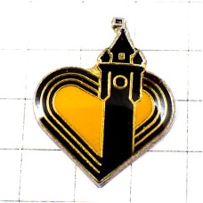 ピンバッジ・ハートと町の塔ノール県 BEFFROI NORD-FRANCE