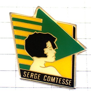 ピンバッジ・美容室カットモデル黒髪の女の子