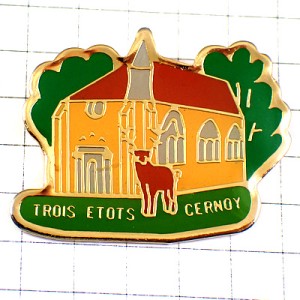 ピンバッジ・大きな角の鹿カトリック教会