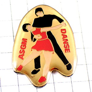 ピンバッジ・社交ダンス踊りダンサーのカップル二人