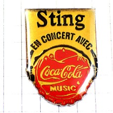 ピンバッジ・イギリス音楽スティング歌手コカコーラ栓 STING HEARER