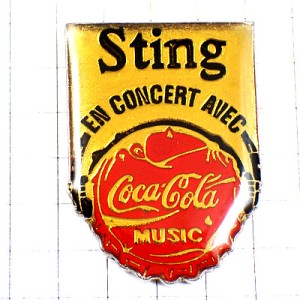 ピンバッジ・イギリス音楽スティング歌手コカコーラ栓 STING HEARER