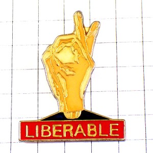 ピンバッジ・ハンドサイン親指と人差し指の環