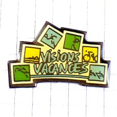 ピンバッジ・バカンスのスポーツいろいろ自転車テニス水泳