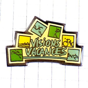 ピンバッジ・バカンスのスポーツいろいろ自転車テニス水泳