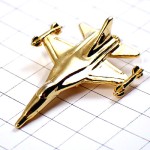 ピンバッジ・飛行機ゴールド立体型ミリタリー戦闘機
