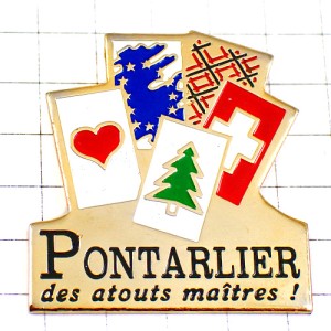 ピンバッジ・ハートやモミの木ジュラ地方ヨーロッパ星の欧州旗EU欧州連合