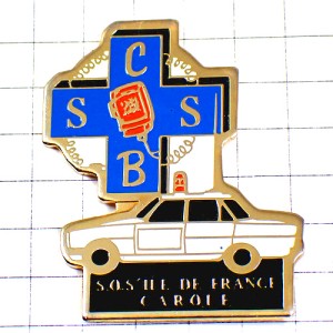 ピンバッジ・救急車の青い十字SOS白い車トランシーバー CB-RADIO CITIZEN-BAND CAROLE FRANCE ピンバッジ・救急車の青い十字SOS白い車トランシーバー CB-RADIO CITIZEN-BAND CAROLE FRANCE