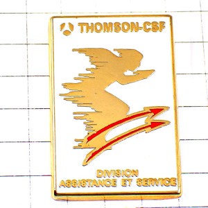 ピンバッジ・赤い矢印トムソン社→天使 THOMSON THALES ASSISTANCE SERVICE FRANCE