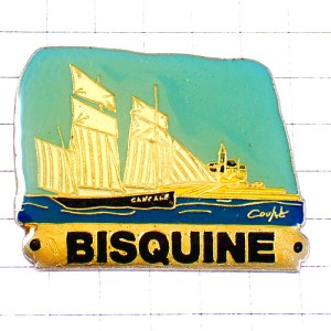 ピンバッジ・バスク地方のボート帆船ビスキーヌ BISQUINE FRANCE