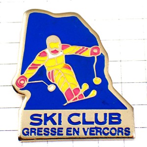 ピンバッジ・スキーヤー青スキークラブ SKIING GRESSE-EN-VERCORS ALPS FRANCE
