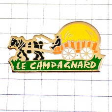ピンバッジ・干し草を積んだ馬車 CAMPAGNARD FARMER FRANCE