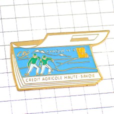 ピンバッジ・小切手帳クレディアグリコル銀行チェックブックCREDIT-AGRICOLE CHEQUE PARACHUTE FRANCE