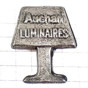 ピンバッジ・ランプ明かり銀色ピューター製