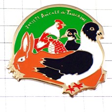 ピンバッジ・鳥などの飼育ウサギ雄鶏ハト鴨