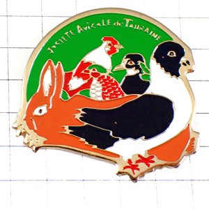 ピンバッジ・鳥などの飼育ウサギ雄鶏ハト鴨